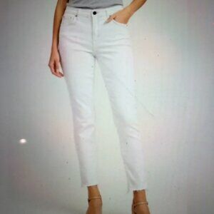 KUT From The Kloth Donna High Rise Ankle Skinny Jeans White Size 10
